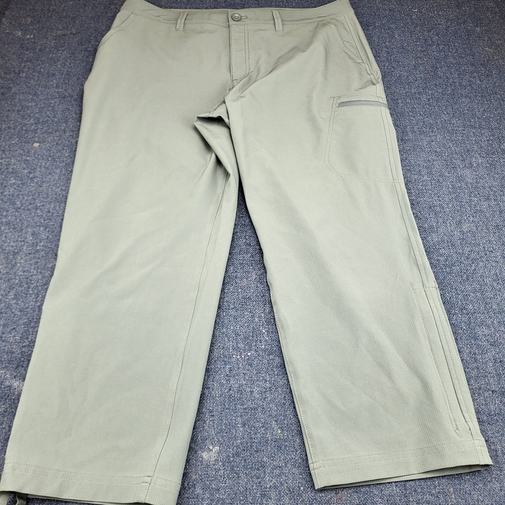 Eddie Bauer Womens 12 Stretch Ripstop Crop Pants Sage Green Hiking Outdoor